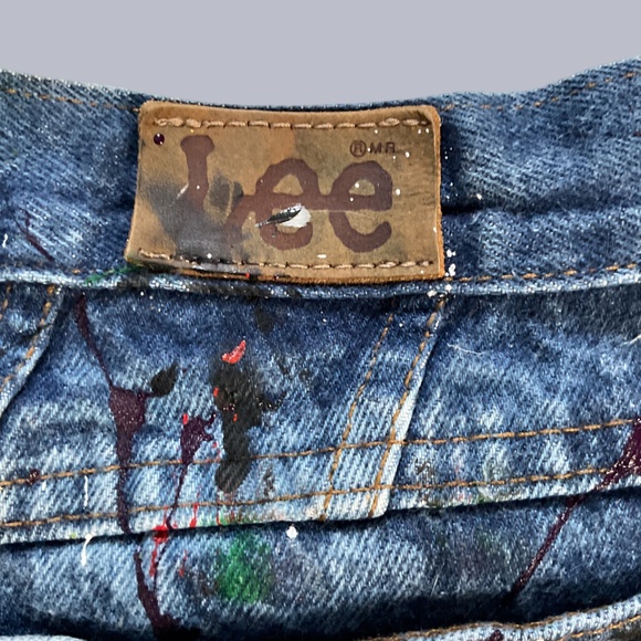 Hand Painted Vintage Jeans - Abstract Splatter Design - Picture 9 of 11